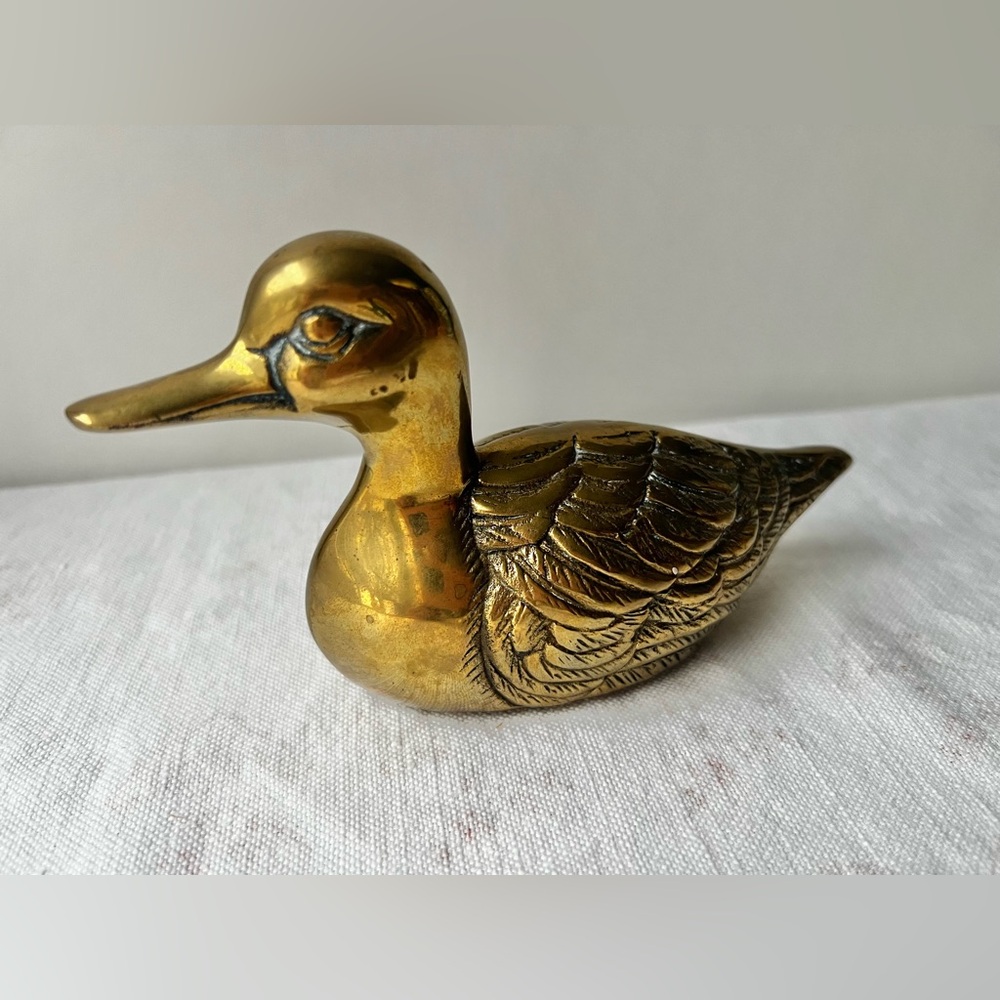 Vintage Brass Duck Figurine